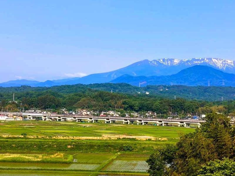 蔵王連峰、田園風景を一望できます