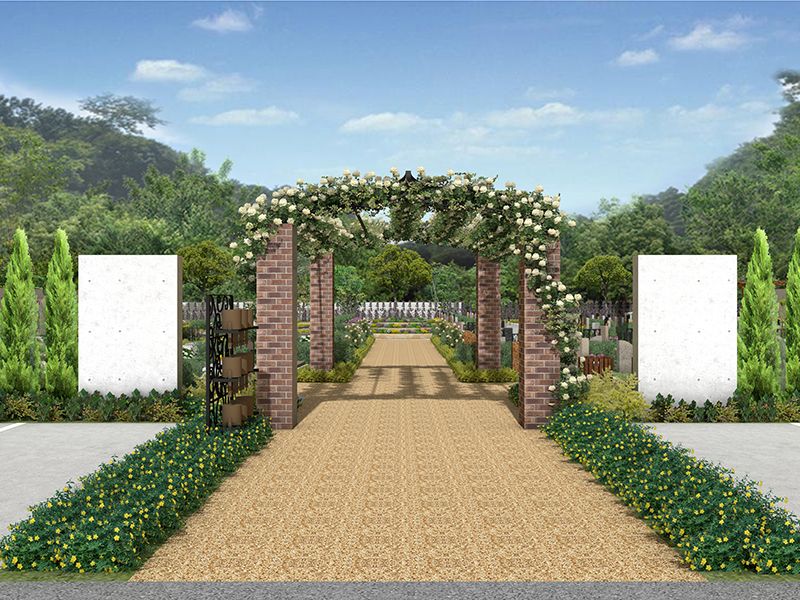 東京霊園 グリーンガーデン　花が彩る美しいアーチ