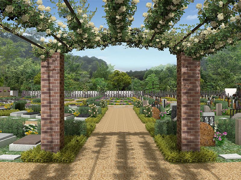 東京霊園 グリーンガーデン　日当たりがよい参道