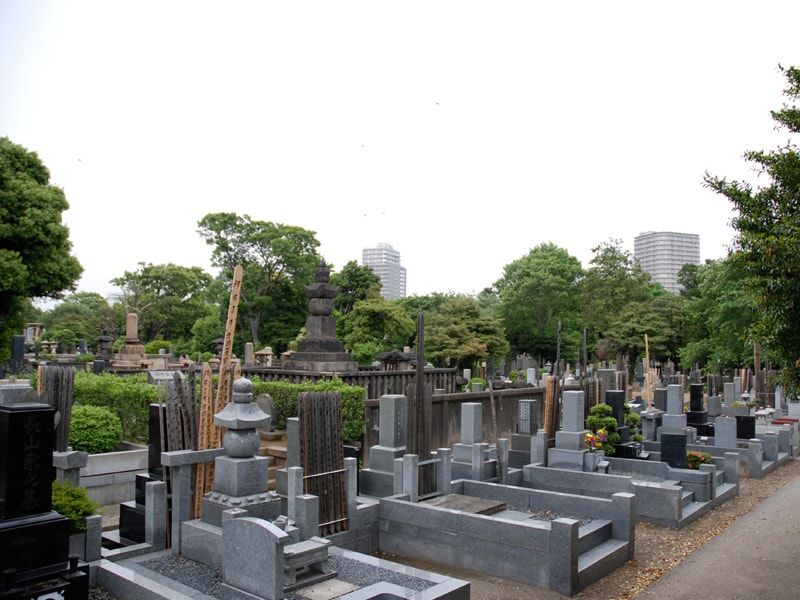 都立 谷中霊園　広々とした区画