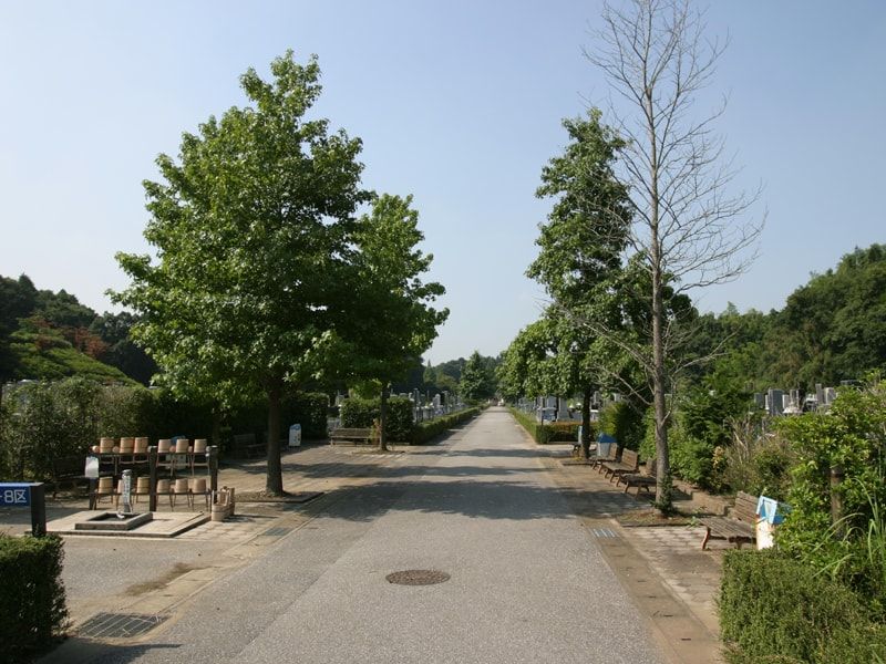 松戸市営白井聖地公園の通路
