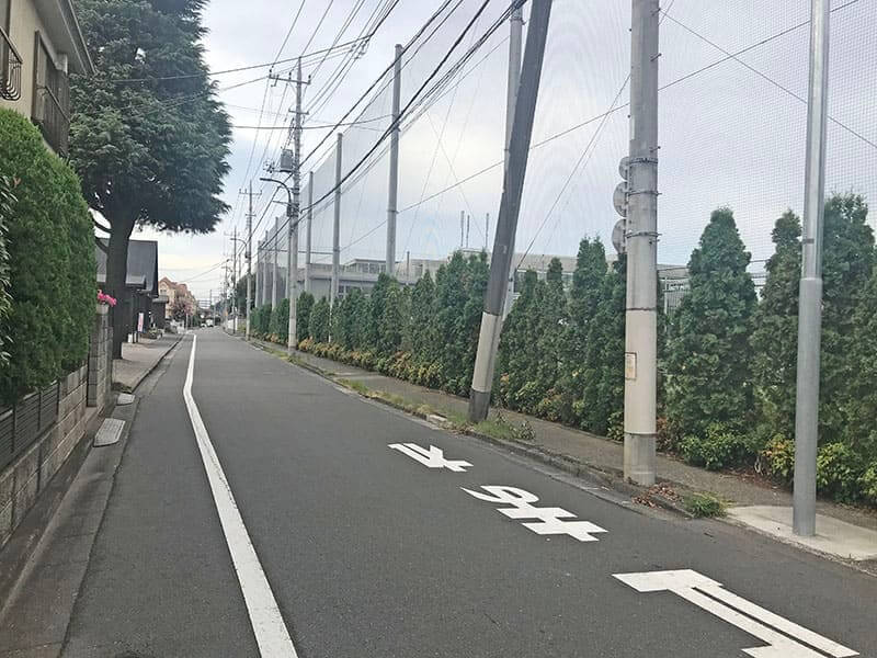 府中ふれあいパーク前の道路