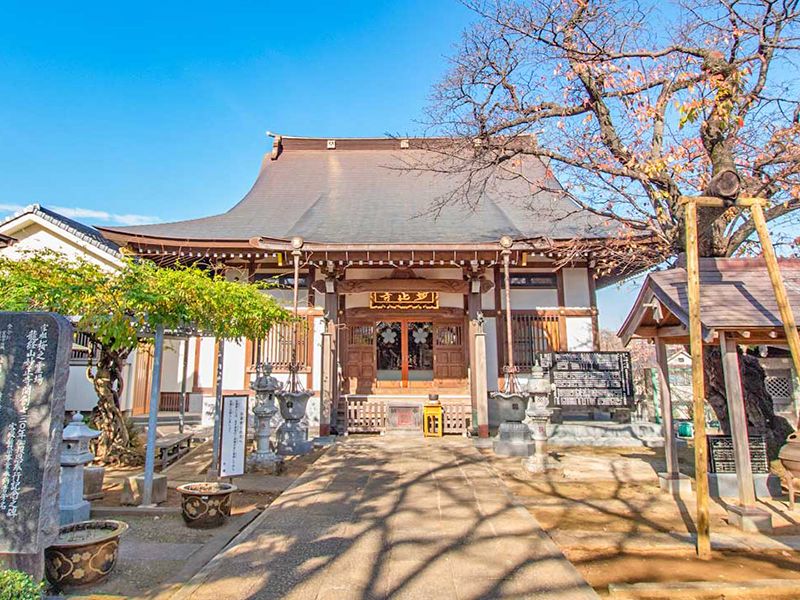 本堂外観と墓地
