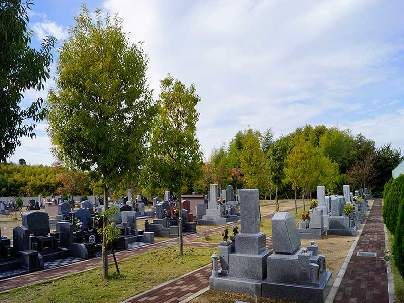 桃の郷霊園　植栽に囲まれた園内